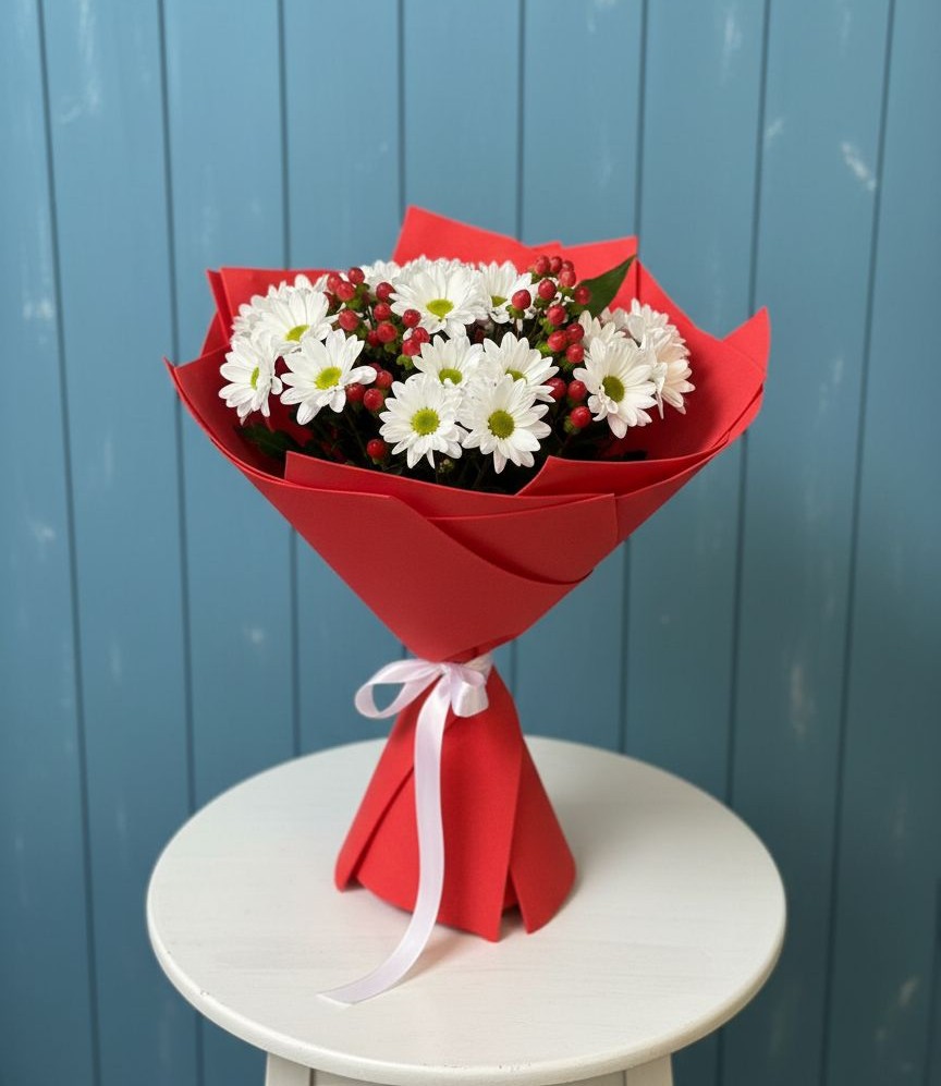 Букет цветов из: Хризантемы в Питерке