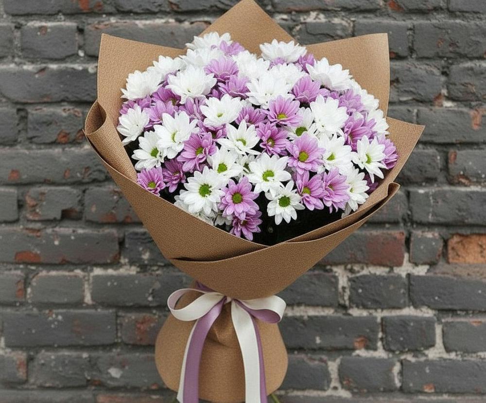 Букет цветов из: Хризантемы в Питерке
