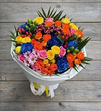 Букет цветов из:  Розы и Хризантемы в Питерке