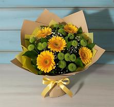 Букет цветов из:  Герберы и Хризантемы в Питерке