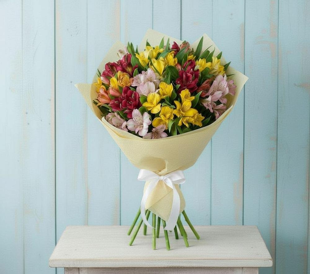 Букет цветов из: Альстромерии в Питерке