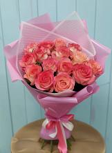 Букет 15 Розовых роз Равель в Питерке
